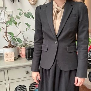 JCrew Black Blazer with puff shoulder detail